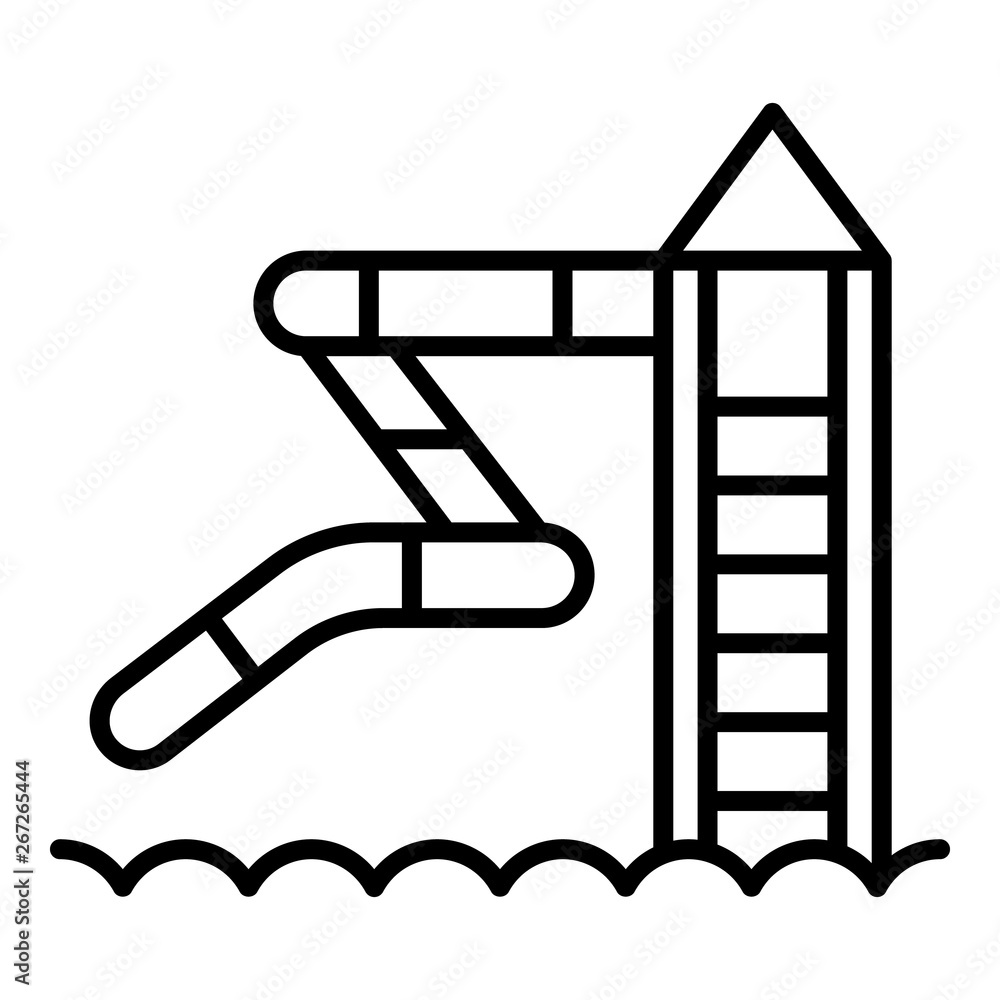 Poster aquapark slide icon. outline aquapark slide vector icon for web design isolated on white background