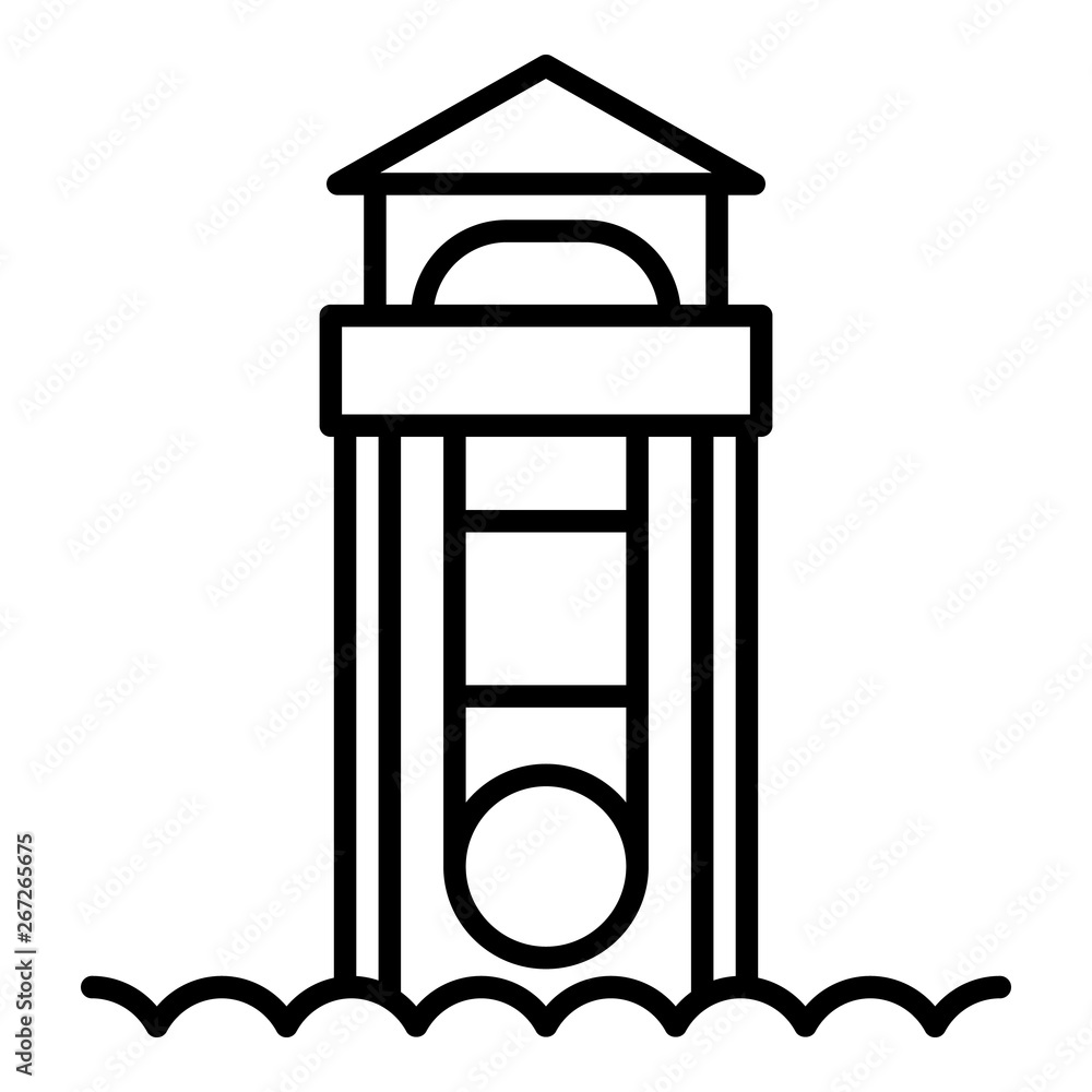 Poster child water slide icon. outline child water slide vector icon for web design isolated on white backg