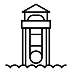 Child water slide icon. Outline child water slide vector icon for web design isolated on white background