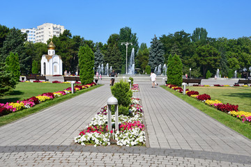 Russia, July. The city of Anapa, chapel of the prophet Hosea in the square of Soviets in the summer
