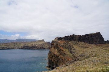 Ponta do Sao Lourenco Madeira landscape in a cloudy summer day