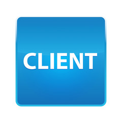 Client shiny blue square button