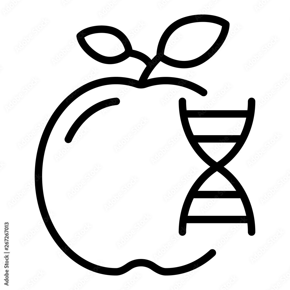 Aufkleber genetically modified fruits icon. outline genetically modified fruits vector icon for web design iso