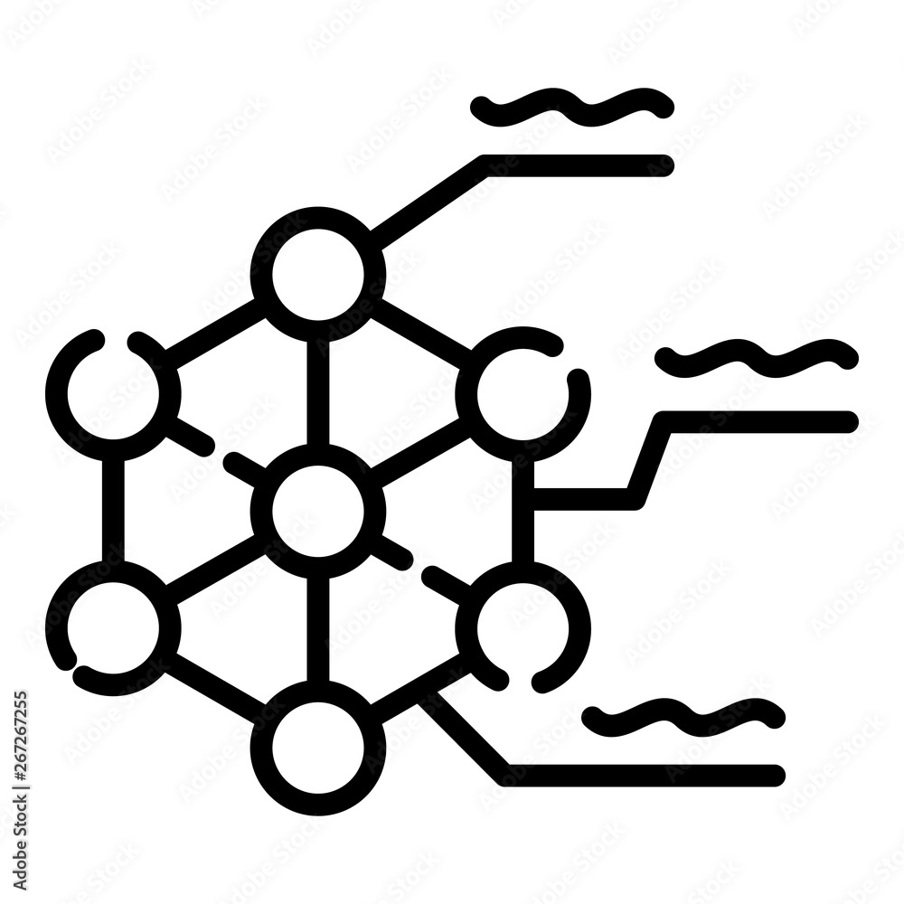 Poster molecular lattice icon. outline molecular lattice vector icon for web design isolated on white backg