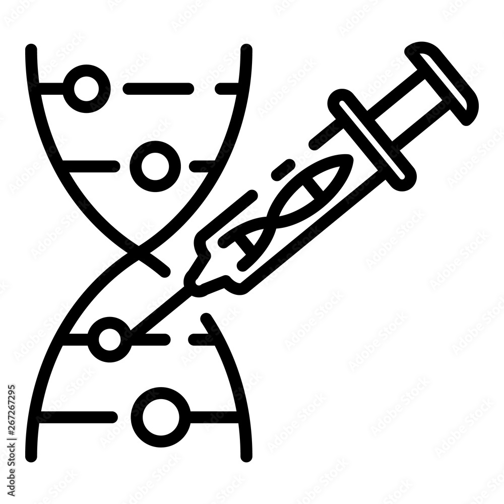 Poster dna chromosome injection icon. outline dna chromosome injection vector icon for web design isolated 