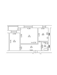 2d floor plan. Black&white floor plan. Floorplan