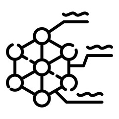 Molecular lattice icon. Outline molecular lattice vector icon for web design isolated on white background
