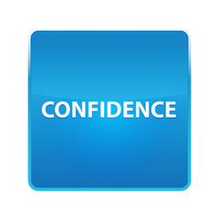 Confidence shiny blue square button