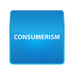 Consumerism shiny blue square button