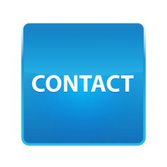 Contact shiny blue square button