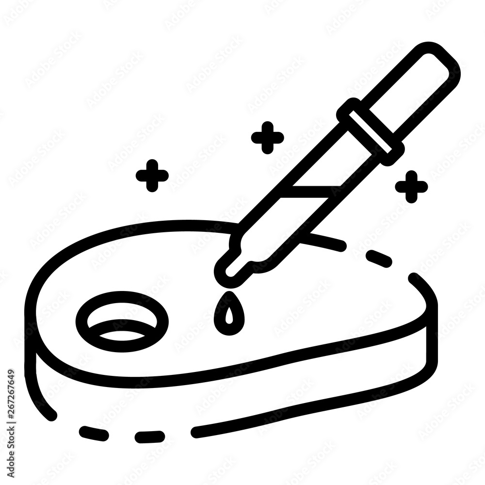 Poster meat with a pipette icon. outline meat with a pipette vector icon for web design isolated on white b