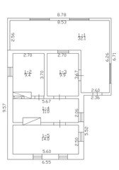 2d floor plan. Black&white floor plan. Floorplan