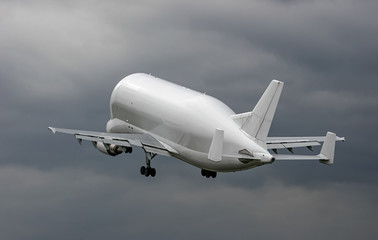 Fototapeta na wymiar Takeoff of cargo aircraft.