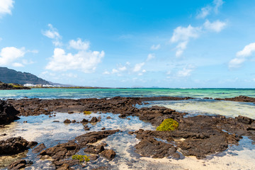 Fototapeta na wymiar Beach near Orzola, Lanzarote.