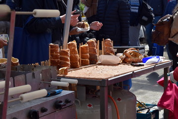 People are buying and tasting breads from different EU countries at Brussels Bread Festival in May
