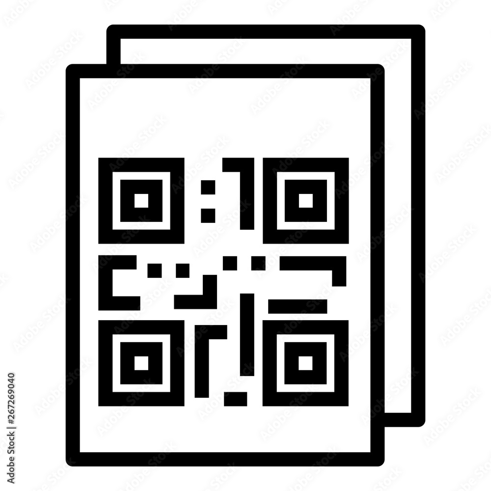 Poster qr code stickers icon. outline qr code stickers vector icon for web design isolated on white backgro