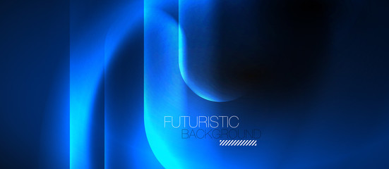 Neon glowing techno lines, hi-tech futuristic abstract background template