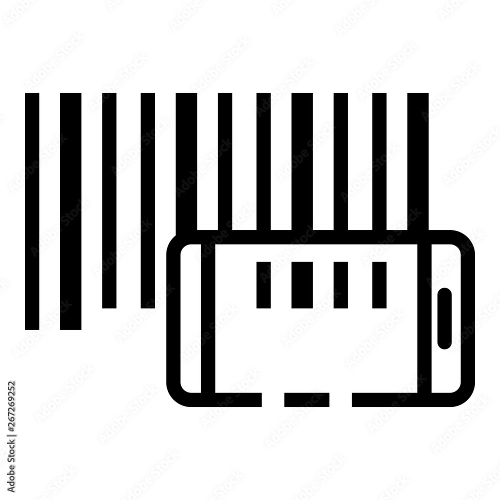 Poster smartphone barcode reading icon. outline smartphone barcode reading vector icon for web design isola