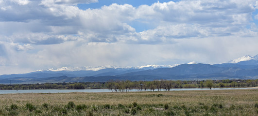 landscape with lake and clouds