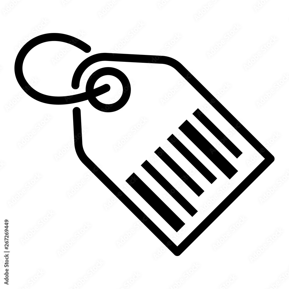 Aufkleber barcode tag icon. outline barcode tag vector icon for web design isolated on white background