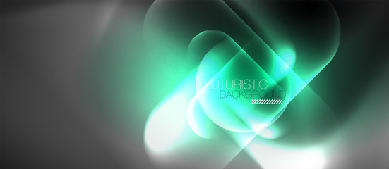 Neon glowing techno lines, hi-tech futuristic abstract background template