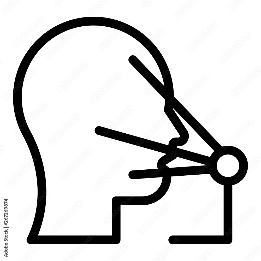 Poster laser face scan icon. outline laser face scan vector icon for web design isolated on white backgroun