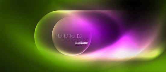Neon glowing techno lines, blue hi-tech futuristic abstract background template