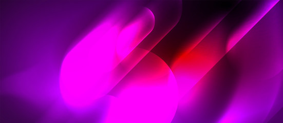 Neon glowing techno lines, blue hi-tech futuristic abstract background template