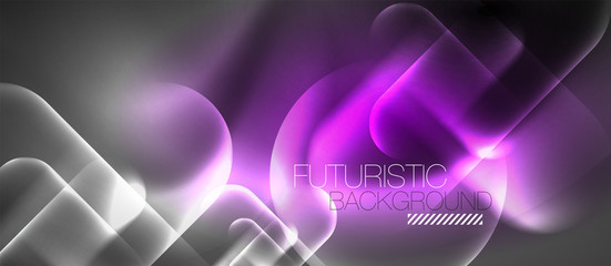 Neon glowing techno lines, hi-tech futuristic abstract background template