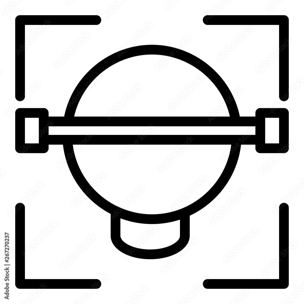 Poster face id scanner icon. outline face id scanner vector icon for web design isolated on white backgroun