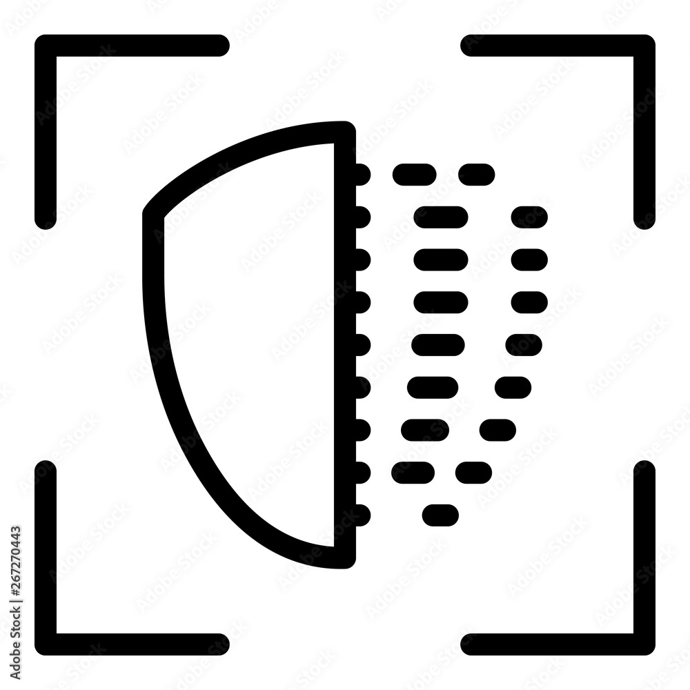 Poster biometric face recognition icon. outline biometric face recognition vector icon for web design isola