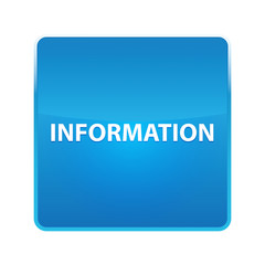 Information shiny blue square button