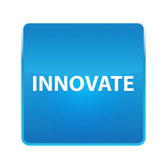 Innovate shiny blue square button