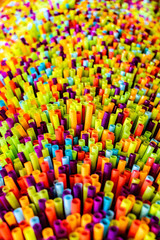 A many colorful straws.