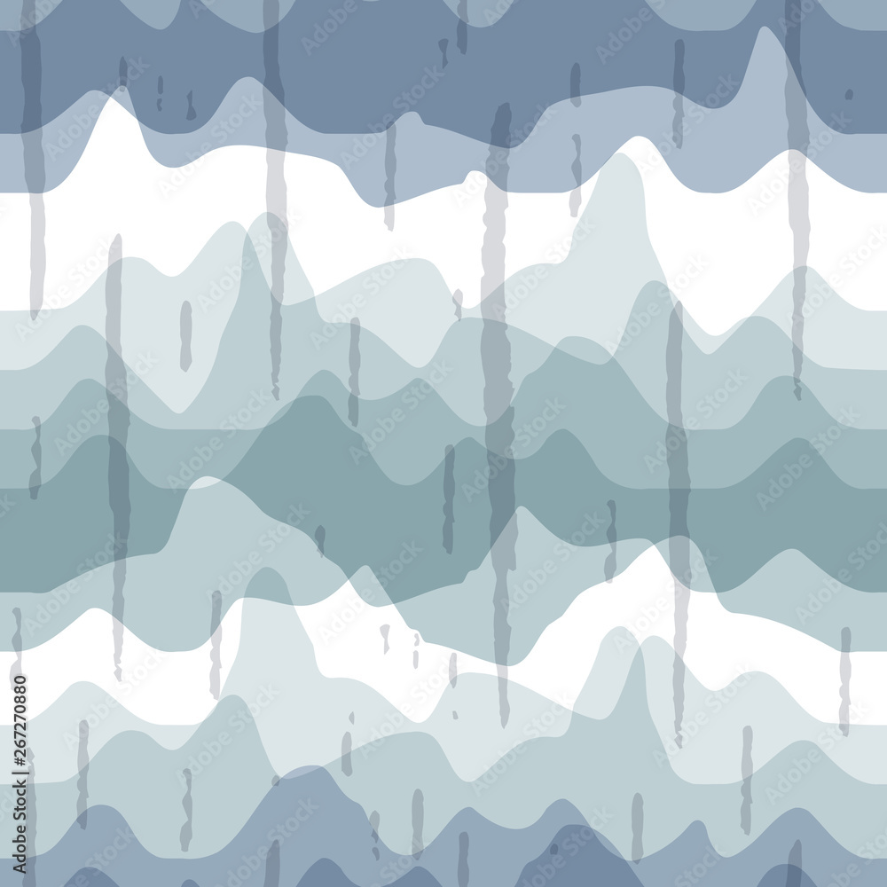 Poster Abstract wavy line pattern, seamless vector geometric background.