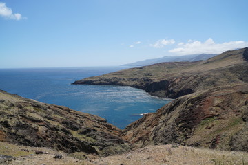 Ponta do Sao Lourenco Madeira landscape in a cloudy summer day