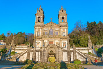 Fototapeta na wymiar The Bom Jesus do Monte Sanctuary at sunset, Braga, Portugal