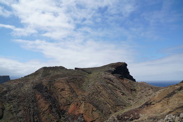 Ponta do Sao Lourenco Madeira landscape in a cloudy summer day