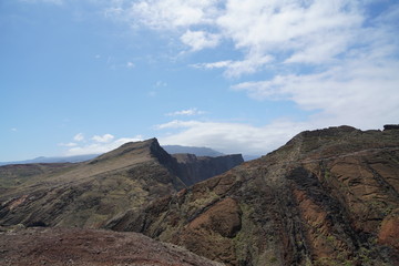 Ponta do Sao Lourenco Madeira landscape in a cloudy summer day