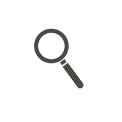 Magnifying glass icon, vector magnifier or loupe sign. Vector icon.Magnifier vector icon for site