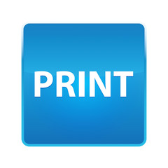 Print shiny blue square button