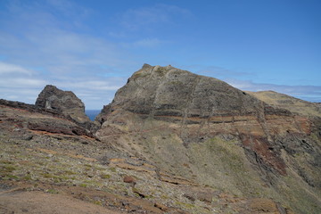 Ponta do Sao Lourenco Madeira landscape in a cloudy summer day