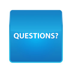 Questions? shiny blue square button