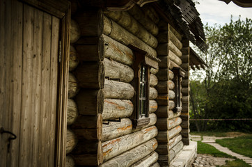 log cabin in the forest