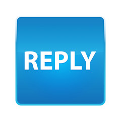 Reply shiny blue square button