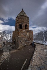gergeti church on top of kazbegi mountain