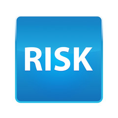 Risk shiny blue square button