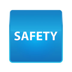Safety shiny blue square button