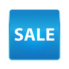 Sale shiny blue square button