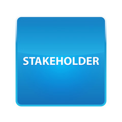 Stakeholder shiny blue square button